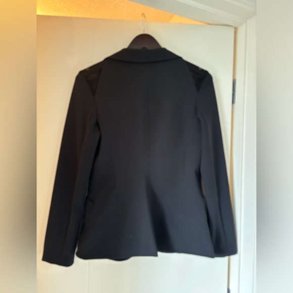 AELLA Los Angeles tailored black blazer, hook & eye closure, mesh shoulders sz M - Picture 9 of 11